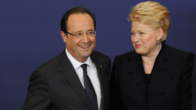 Francijas prezidents Fransuā Olands un Lietuvas prezidenta Daļa Grībauskaite decembra vidū paziņoja, ka nebrauks uz Soču spēlēm
Foto: AFP/Scanpix