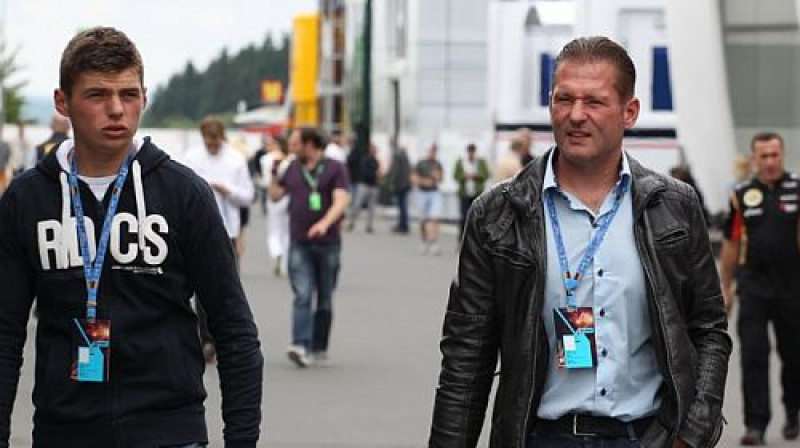 Makss Verstapens ar tēvu Josu
Foto: Georges de Coster (autosport.be)