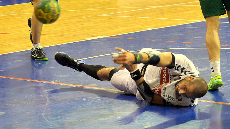 Latvijas izlases līnijas spēlētājs Ingars Dude
Foto: Juris Bērziņš-Soms