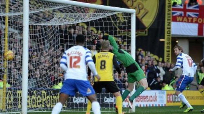 Kaspars Gorkšs gūst vārtus pret "Watford"
Foto: "Reading" "Twitter" profils