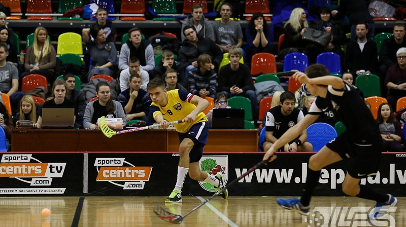 Edžus Ceriņš nopelnīja četrus (1+3) rezultativitātes punktus
Foto: floorball.lv