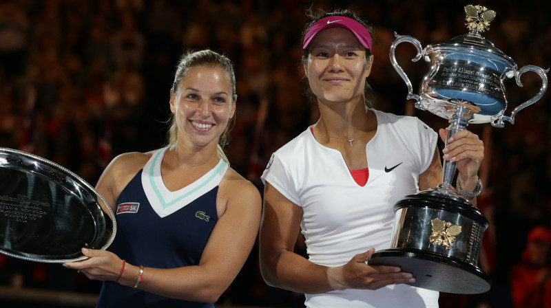 Dominika Cibulkova un Na Lī
Foto: AP/Scanpix