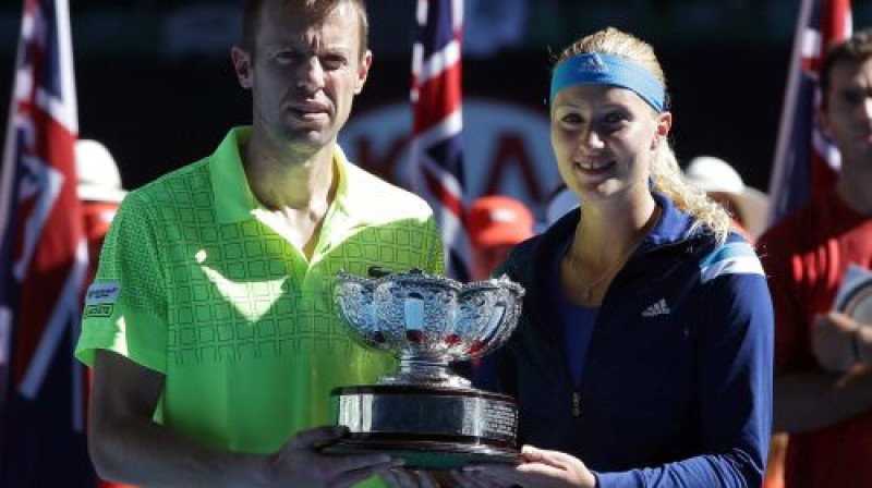 Daniels Nestors un Kristina Mladenoviča
Foto: AP/Scanpix