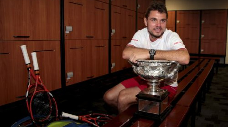 Stanislass Vavrinka ar "Australian Open" trofeju
Foto: Reuters/Scanpix