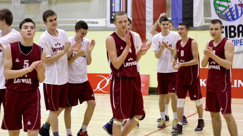 Latvijas U16 izlase Baltijas jūras kausa izcīņā Tallinā.
Foto: basket.ee