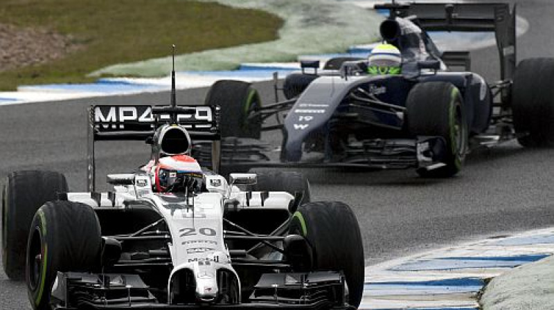 Magnusens un Masa F1 testos Heresā
Foto: AFP/Scanpix