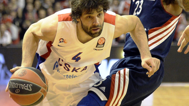 Milošs Teodosičs un Maskavas CSKA: droša uzvara Minhenē un pirmā vieta F apakšgrupā. Foto: AFP/Scanpix.