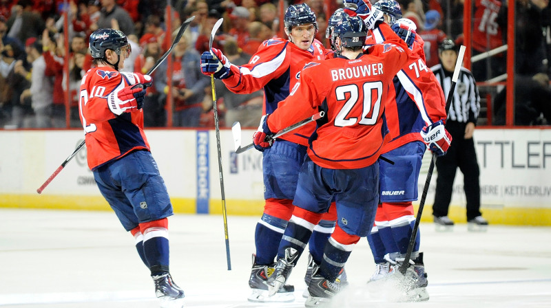 "Capitals" hokejisti svin uzvaras vārtu guvumu
Foto: AFP/Scanpix