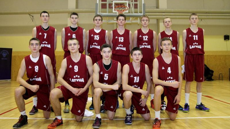 Latvijas U16 izlase Baltijas jūras kausa izcīņā.
Foto: basket.ee