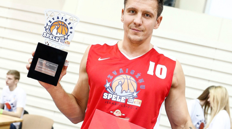 Sandis Valters (BK "Ventspils"" - Aldaris LBL trīspunktnieku karalis pēc 14 gadu pārtraukuma.
Foto: Mikus Kļaviņš