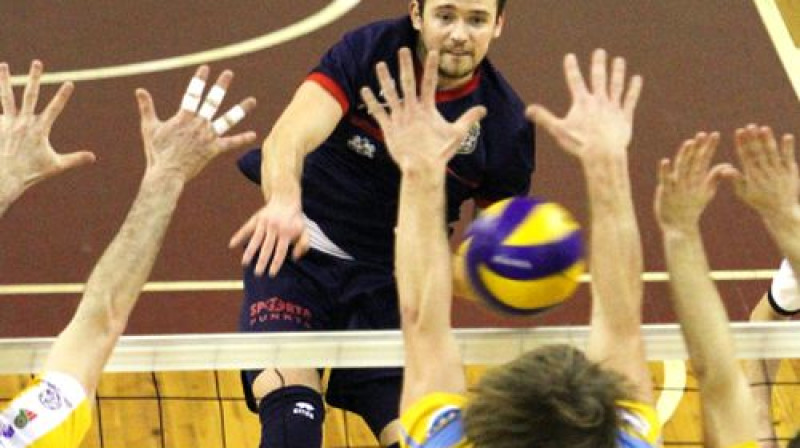 Epizode no mača starp RTU/"Robežsardzi" un "Rakveri"
Foto:Volejbols.lv