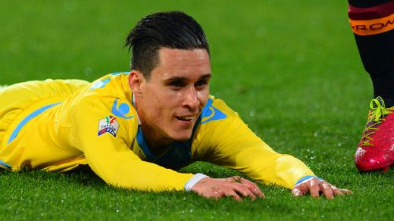 Spānis Hosē Kaljehons guva mača pirmos vārtus
Foto: Lapresse/Scanpix