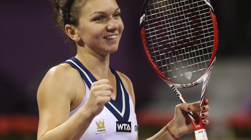 Arī Simona Halepa šodien grāva un tika līdz pusfinālam
Foto: Reuters/Scanpix
