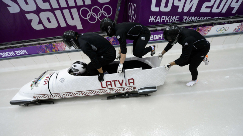 Oskara Melbārža četrinieks treniņā Sočos 
Foto: AFP / Scanpix