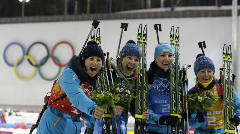 Vita Semerenko, Jūlija Džima, Oļena Pidrušna un Vaļa Semerenko
Foto: AP