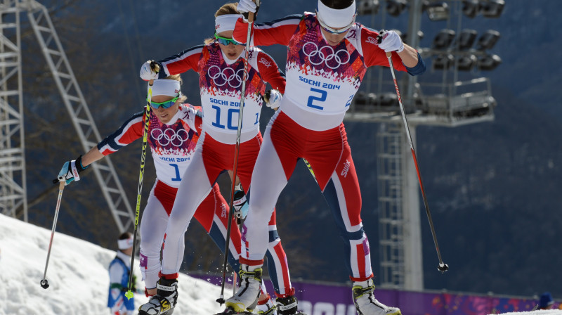 Terēze Juhauga, Kristina Stermera Steira un Marita Bjergena
Foto: AFP