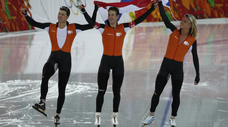 Nīderlande pārliecinoši triumfējusi ātrslidošanā Sočos
Foto: AP/Scanpix