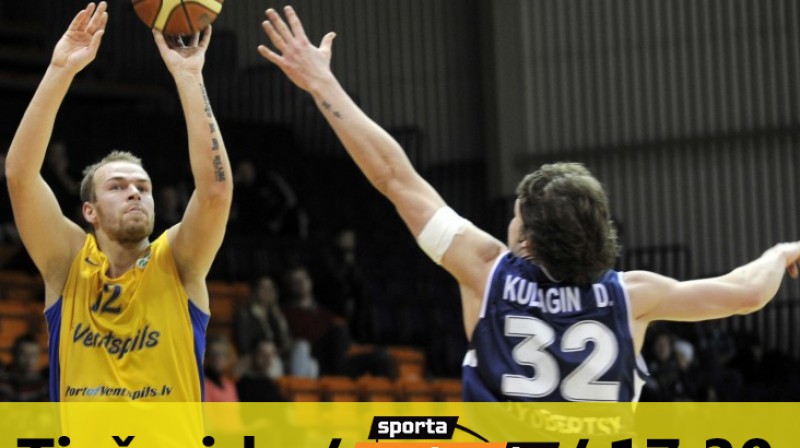 Māris Gulbis iepriekšējā komandu savstarpējā spēlē guva 15 punktus - visvairāk "Ventspils" rindās
Foto: Romāns Kokšarovs/F64