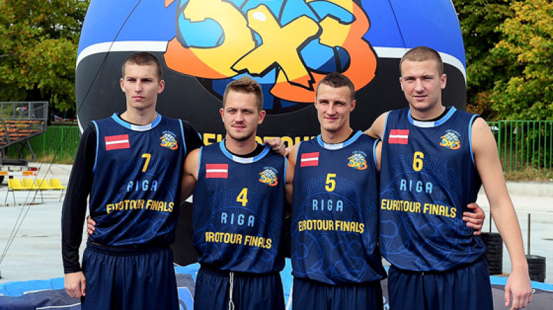 Jelgavas komanda - 2013.gada 3x3 EuroTour finālposma uzvarētāja.
Foto: fibaeurope.com
