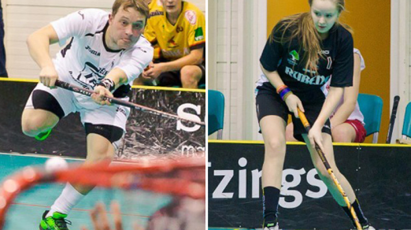 Ivans Kokins un Laura Gaugere
Foto: floorball.lv