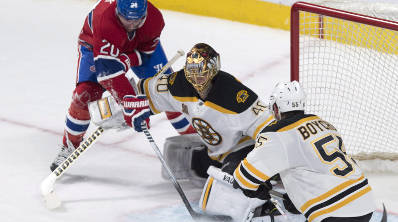 Tūka Rasks izcīnīja trešo uzvaru pret "Canadiens" savā karjerā
Foto: AP/Scanpix