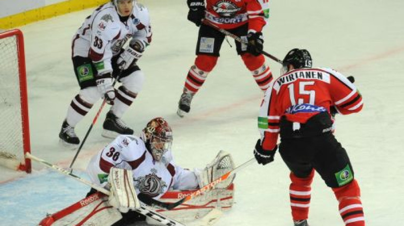 Jakubs Sedlāčeks Gagarina kausā atvairījis 59 metienus
Foto: hcdonbass.com