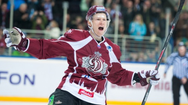 Sestās spēles uzvaras vārtu autors Andris Džeriņš
Foto: Vladislavs Proškins, f64