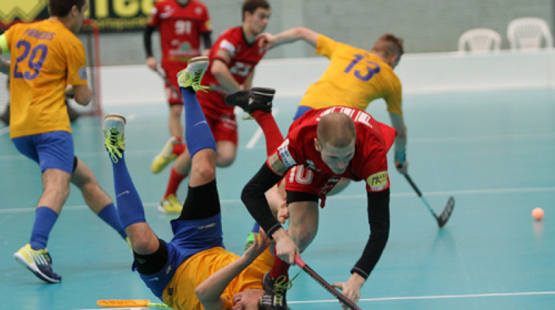 Moments no spēles starp "Lielvārdi" un "Rīgu"
Foto: Ritvars Raits, floorball.lv