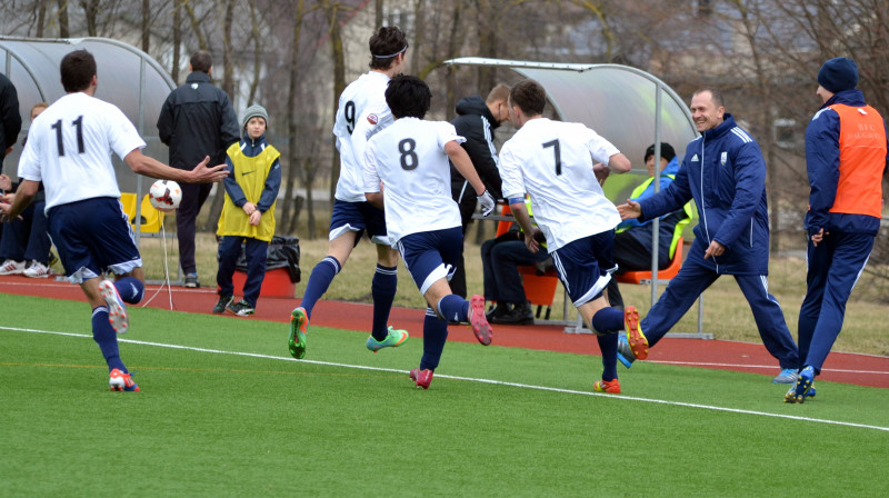 BFC Daugavpils līksmo pēc gūtajiem vārtiem
Foto: M.Jankovskis, Sportacentrs.com