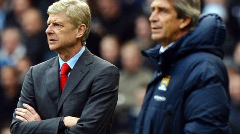 Arsēns Vengers un Manuels Pelegrini
Foto: AFP/Scanpix