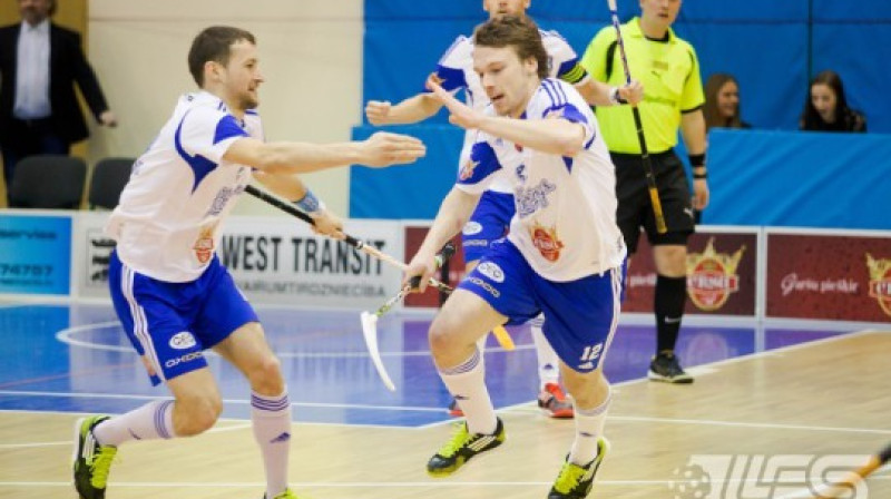 Aleksandrs Abramovs izcēlās ar "hat trick"
Foto: floorball.lv