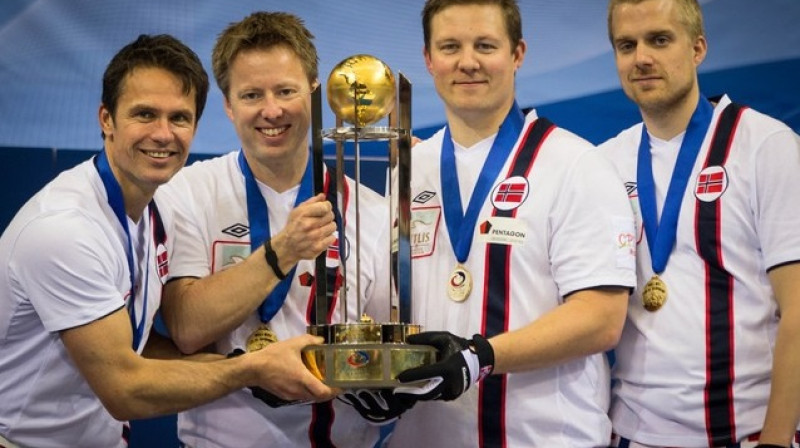Norvēģijas kērlingisti šajā čempionātā piedzīvoja tikai vienu zaudējumu
Foto: Selīna Stakī/WCF