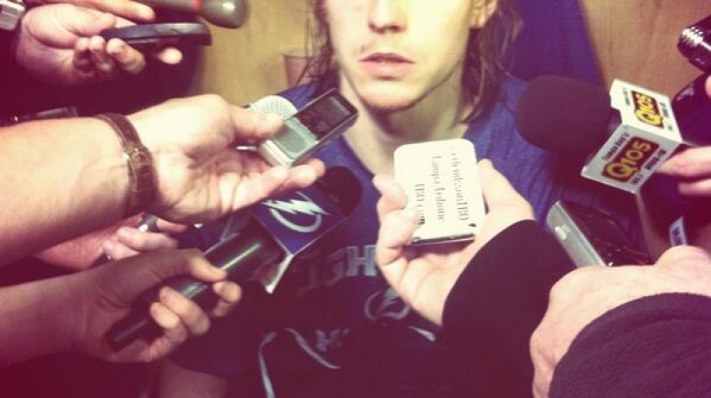 Kristers Gudļevskis pēc debijas NHL. Pārdomas, kas nu būs tālāk...
Foto: Missy Zielinski, Tampa Bay Lightning