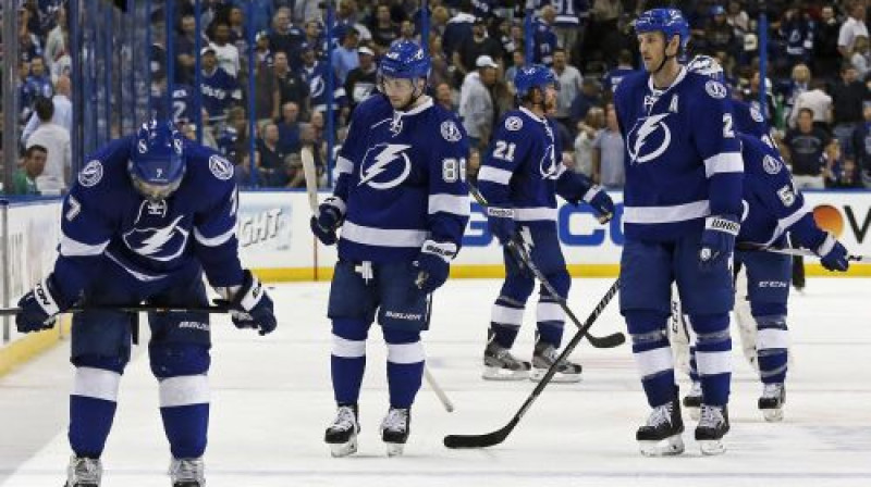 Tampabejas "Lightning" pēc zaudējuma 79. minūtē
Foto: AFP/Scanpix