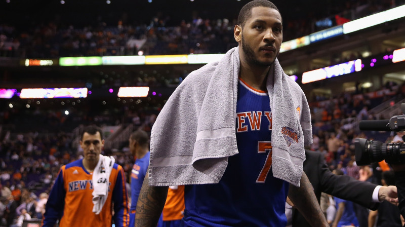 Karmelo Entonijs "Knicks" sastāvā, iespējams, pēdējo spēli jau nospēlējis
Foto: AFP/Scanpix