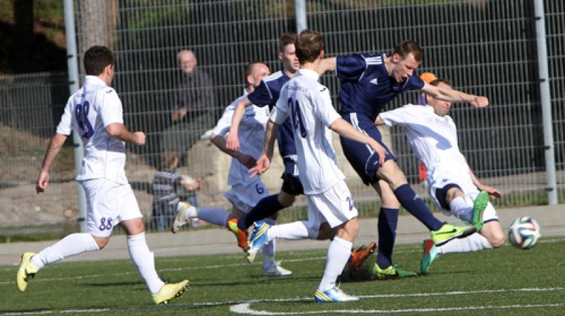 Agnis Pūpols šai epizodē guva uzvaras vārtus "Ogres" labā
Foto: Ritvars Raits (Sportacentrs.com)