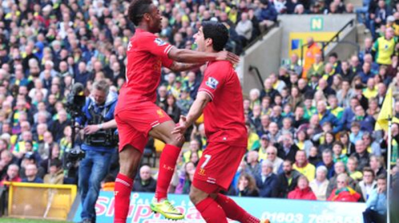 Rahīms Sterlings un Luiss Svaress
Foto: AFP/Scanpix