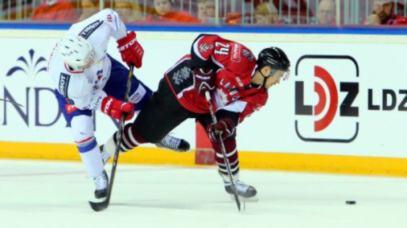 Miķelis Rēdlihs guva uzvaras vārtus pirmajā spēlē
Foto: Dmitrijs Suļžičs/f64