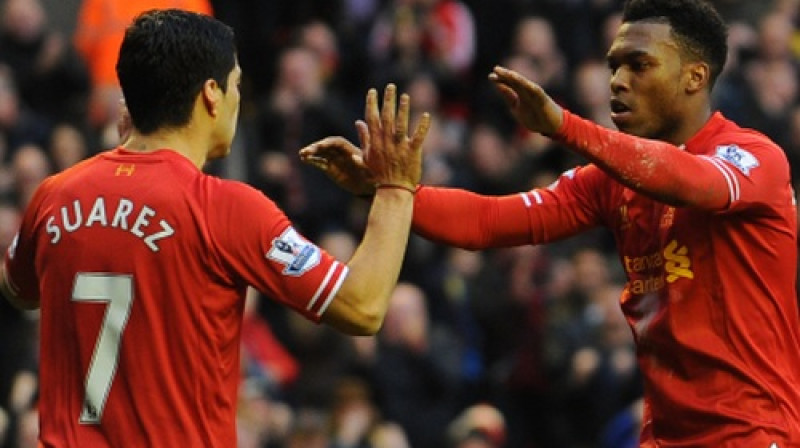 Luiss Svaress (30 vārti) un Daniels Staridžs (20) - Premjerlīgas labākie vārtu guvēji
Foto: AFP/Scanpix