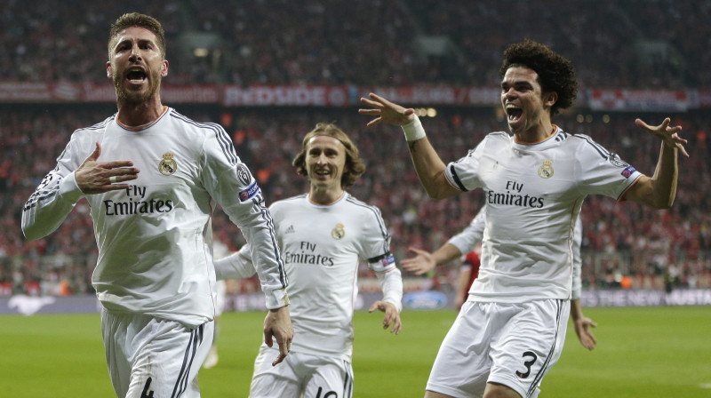 Serhio Ramoss, Luka Modričs un Pepe
Foto: AP/Scanpix