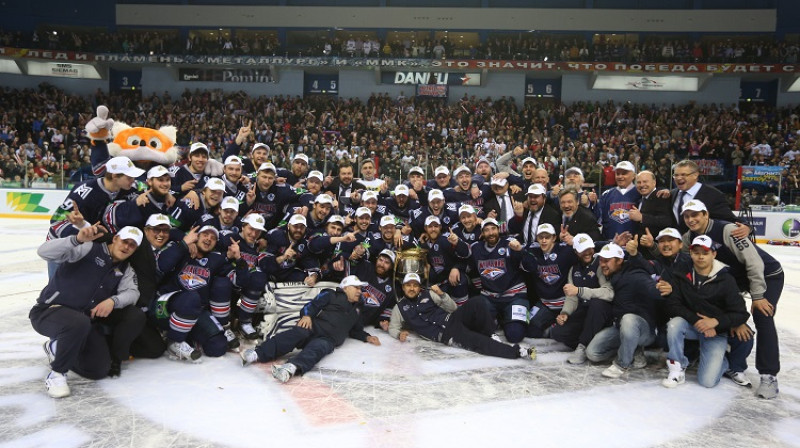 "Metallurg" hokejisti pirmo reizi kļuvuši par KHL čempioniem
Foto: ITAR-TASS/Scanpix