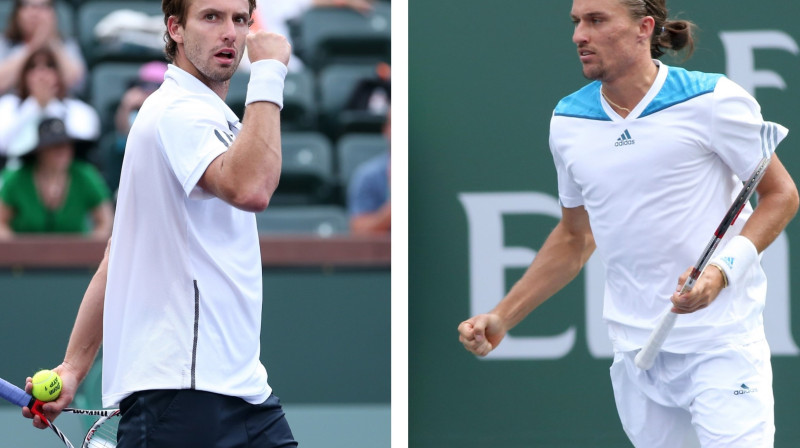 Ernests Gulbis un Aleksandrs Dolgopolovs
Foto: AFP/Scanpix