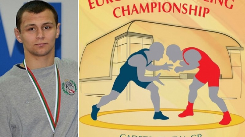 Alberts Jurčenko ar U17 EČ sudraba medaļu 
Foto: bul-wrestling.org