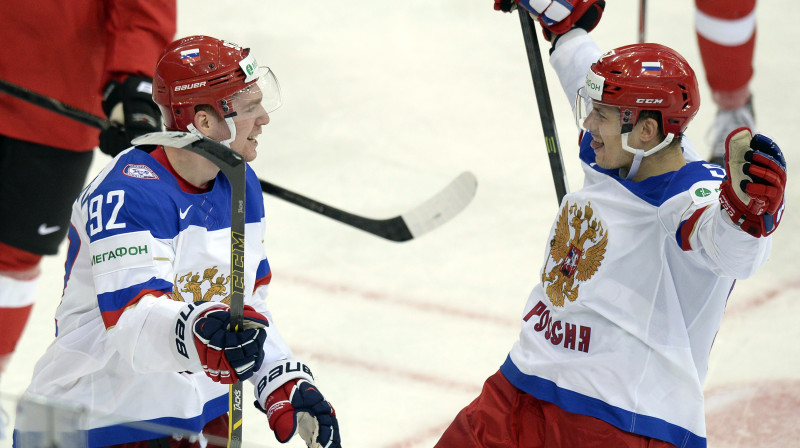 Jevgēņijs Kuzņecovs un Sergejs Širokovs
Foto: AFP/Scanpix