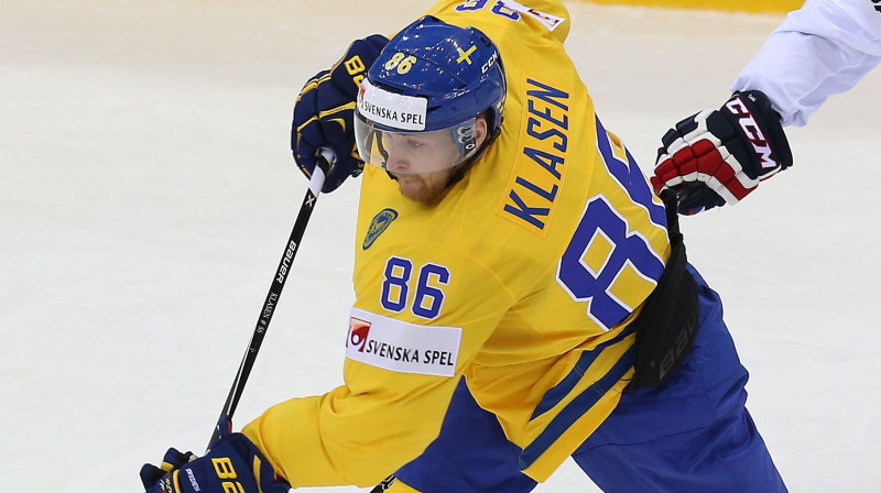 Linuss Klasens: pirmie vārti pasaules čempionātos - uzvaru nesošie 
Foto: Itar-Tass/Scanpix