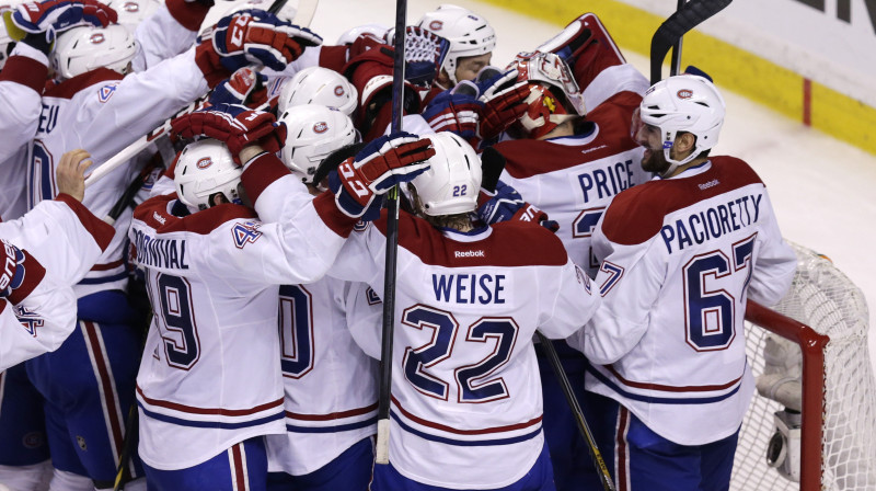 Monreālas "Canadiens" svin uzvaru un iekļūst nākamajā kārtā 
Foto: AP/Scanpix