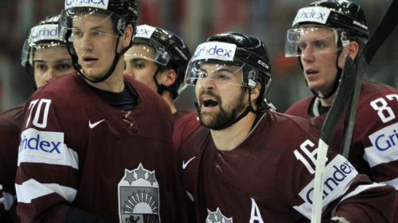 Kaspars Daugaviņš atzīmē vārtu guvumu, kas Ginta Meijas pārkāpuma dēļ netika ieskaitīti
Foto: Romāns Kokšarovs, Sporta Avīze, f64