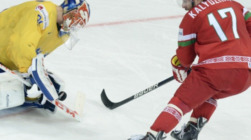 Aleksejs Kaļužnijs nerealizē soda metienu
Foto: AFP/Scanpix