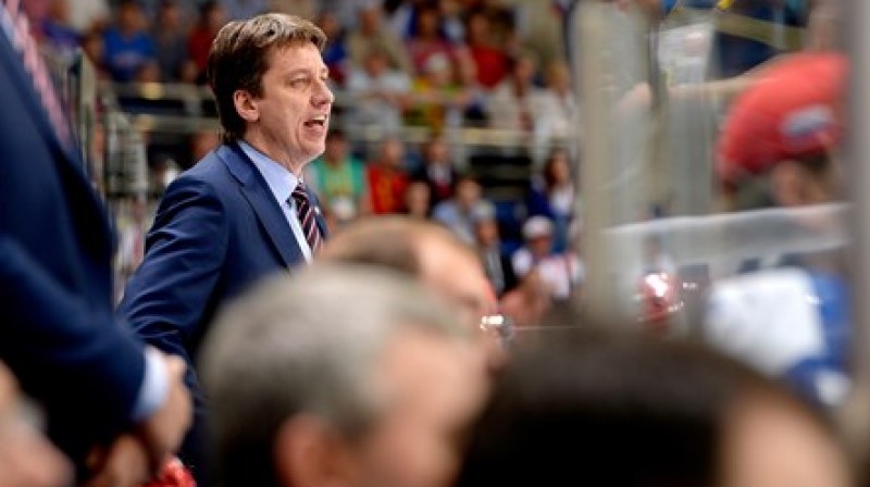 Harijs Vītoliņš - galvenais treneris PČ finālā. 
Foto: iihfworlds2014.com