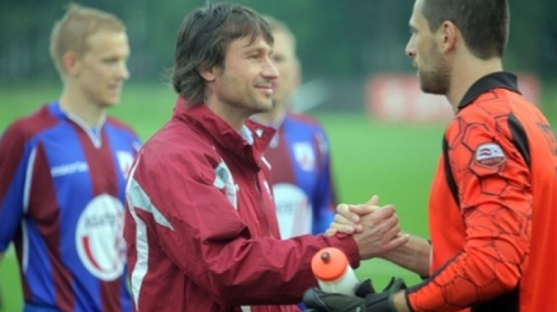 Vitālijs Astafjevs un Kaspars Ikstens 2010. gadā spēlēja vienā komandā un ar "Skonto" kļuva par Latvijas čempioniem
Foto: Ivars Veiliņš, "Jelgavas Vēstnesis"